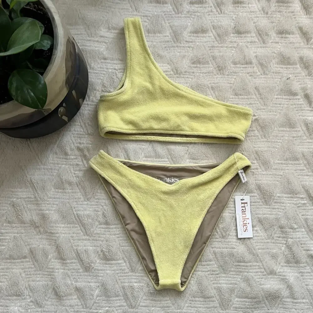 Frankies Barb Terry Cloth Bikini Set in Buttercup